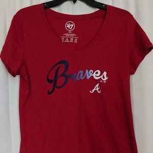 "47 Womens Atlanta Brave Ultra Rival V-Neck Tee-M